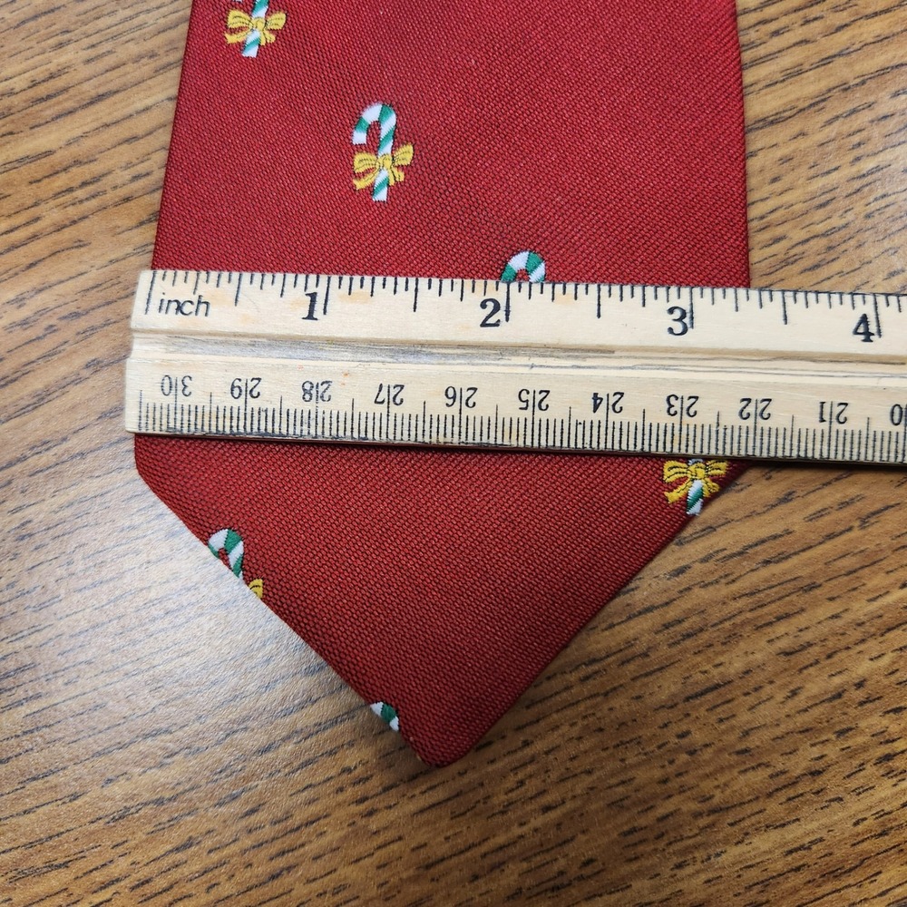 Remington Mens Red Christmas‎ Tie Candy Cane Holiday Silk Necktie